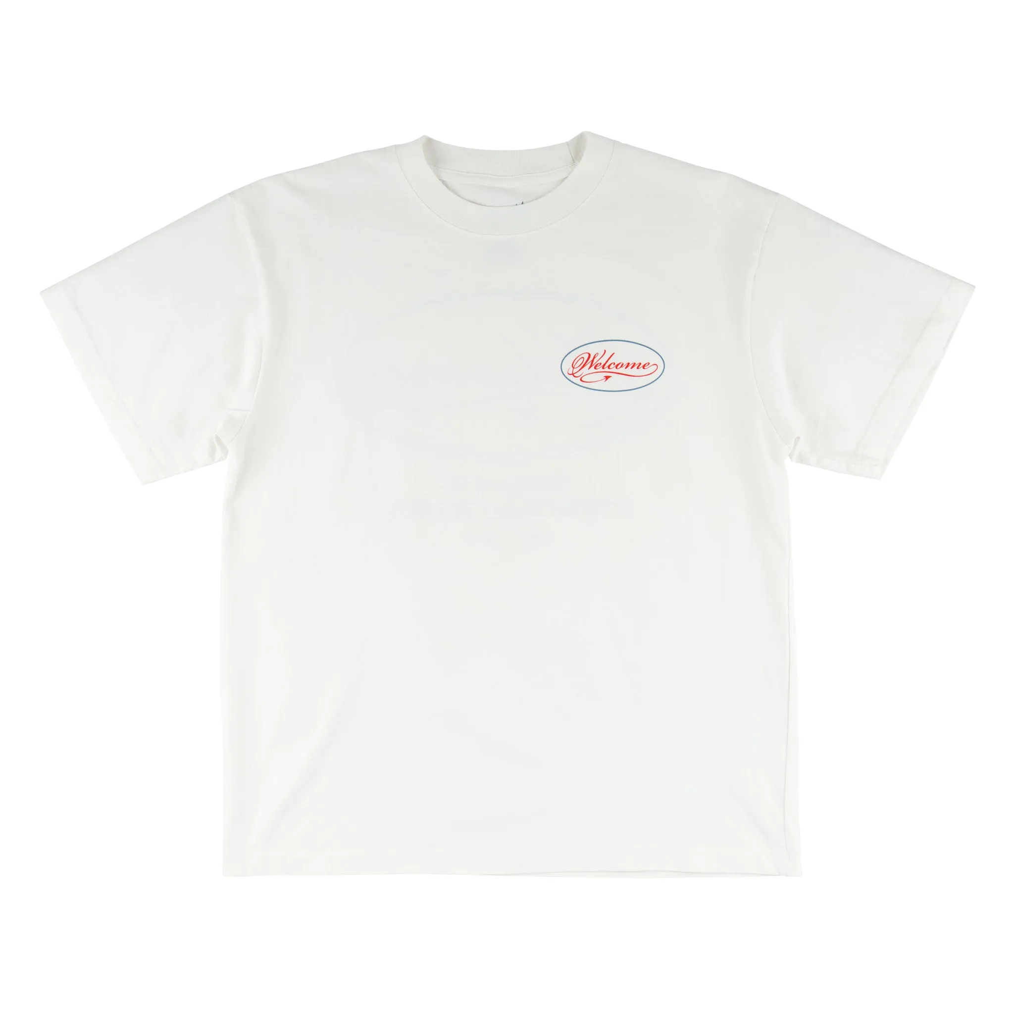 Breathable Fit Design Trade Printed Boxy Garment-Dyed Tee - White