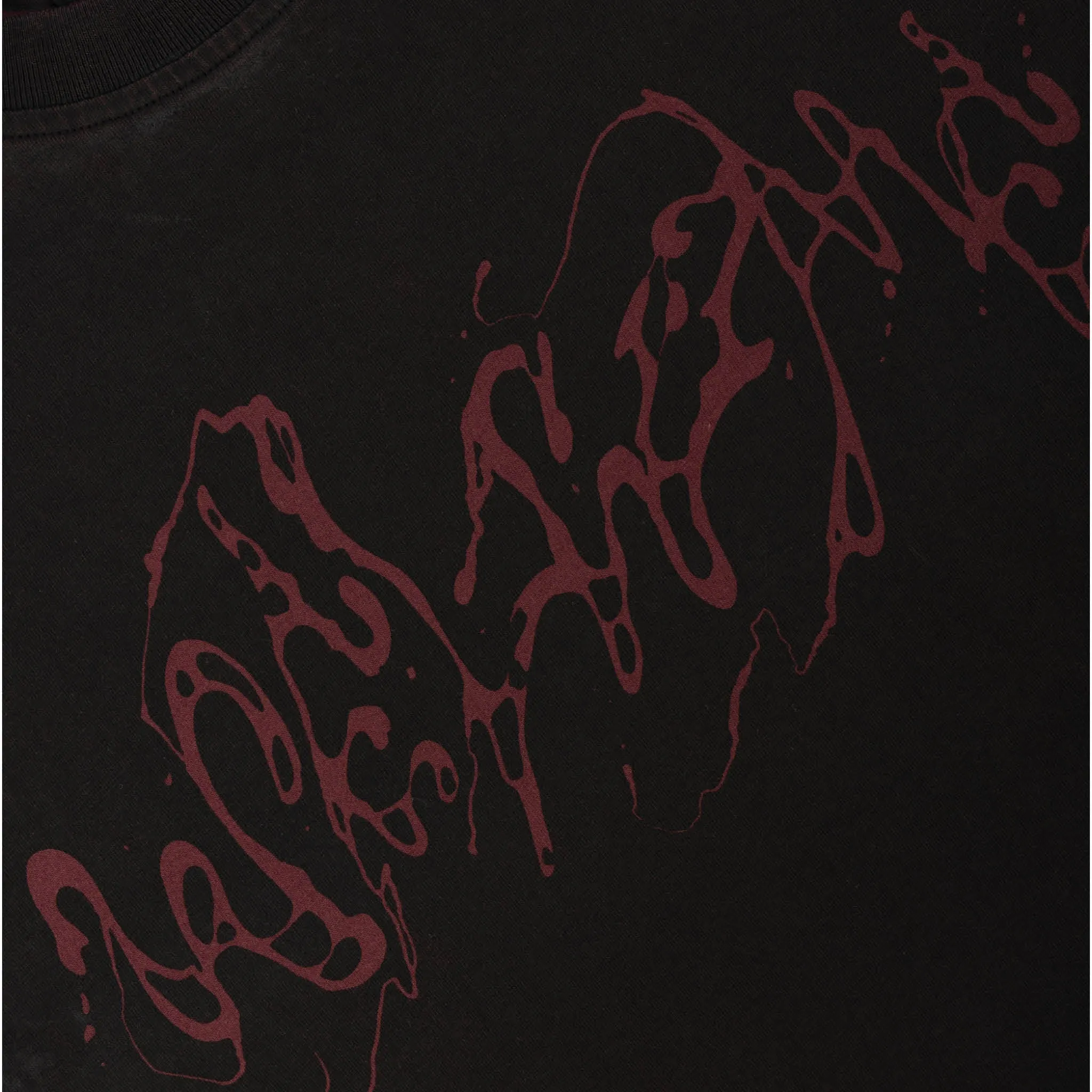 Neutral Color Easy Comfort Weep Boxy Overprint Knit Tee