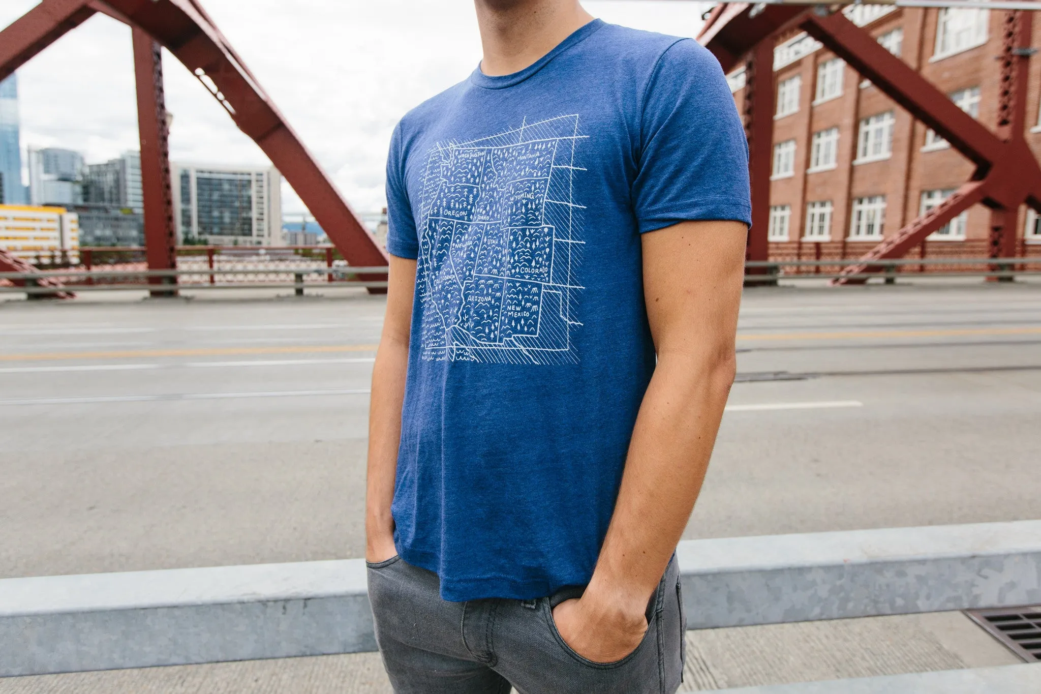 Travel West Tee-Navy Daily Comfort Cozy Comfort