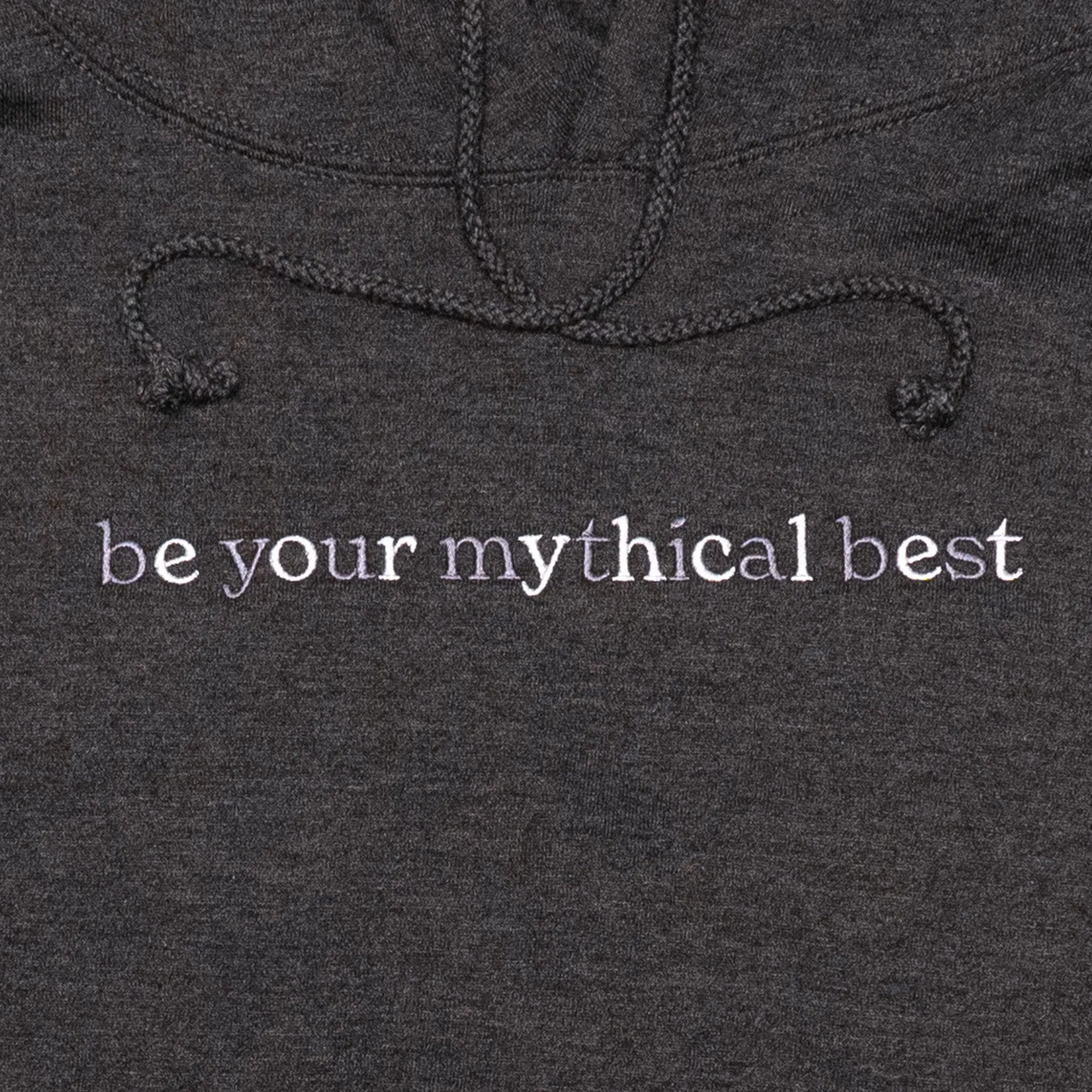 appropriate for parties Be Your Mythical Best Embroidered Hoodie (Charcoal Heather)
