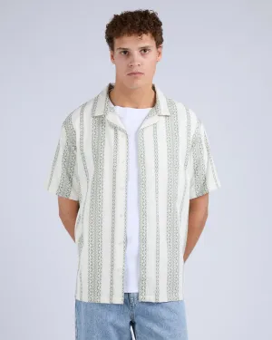 Capri Ss Shirt Green Artistic Design crew neck