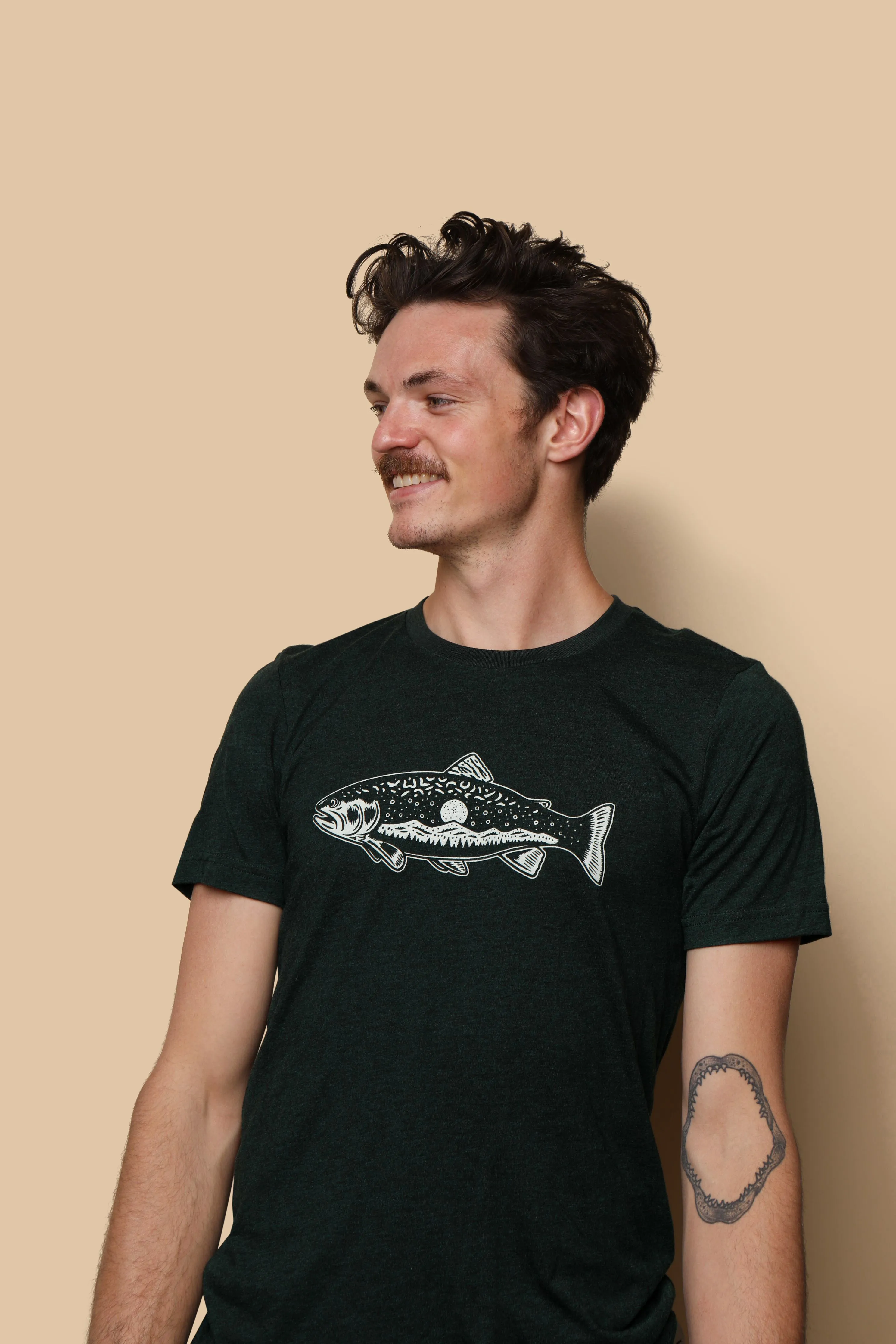 Trout Tee-Emerald Triblend Chic And Comfortable