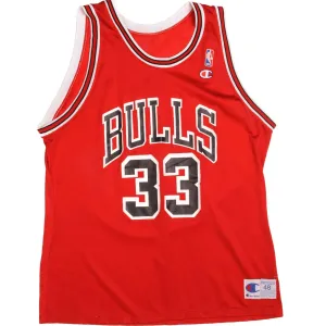 Water Repellent Finish Quick Release Fastening VINTAGE CHAMPION NBA CHICAGO BULLS 33 PIPPEN 90S JERSEY SIZE XL MADE IN USA