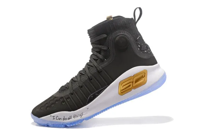 Pro Style Traction Control Under Armour UA Men's Curry 4 Sport Basketball Sneakers Outdoor Medium Top Athletic Unique Knitted Socks Design New Color Shoes