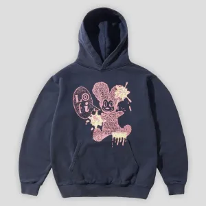 Lo-Fi Messy Pullover Hood - Navy Yoga wear