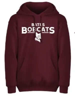 Timeless Fashion product brooch style Maroon Hoodie Sweatshirt from MSP Eighty8 - Bates Bobcats Logo
