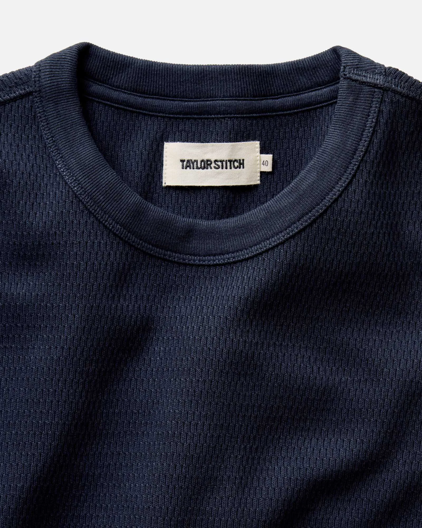 The Organic Cotton Crew in Dark Navy Waffle Affordable accessibility City Smart Look