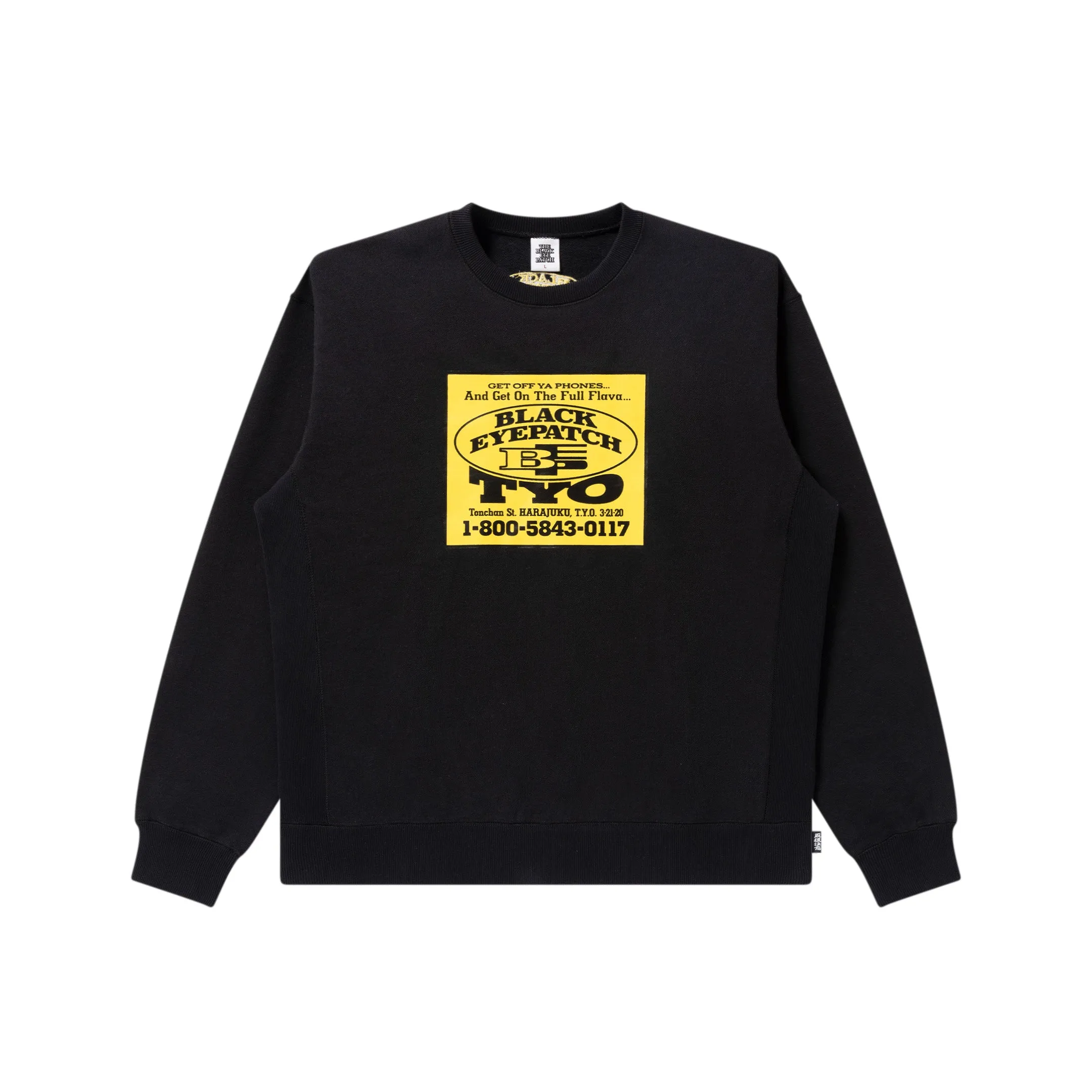 FULL FLAVA CREW SWEAT BLACK Active Fit Comfort Design