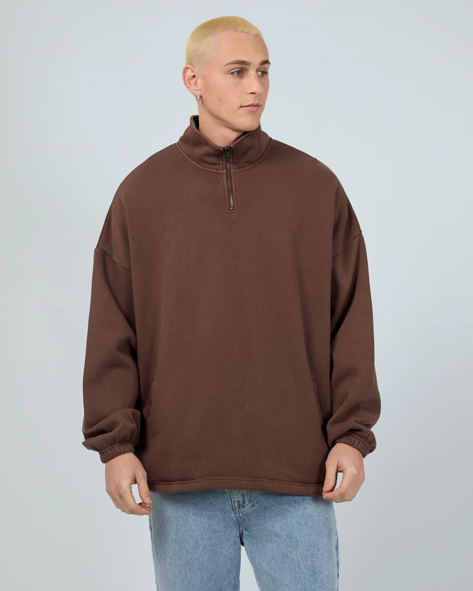 Oversized 1/4 Zip Jumper Chocolate product gift worthiness