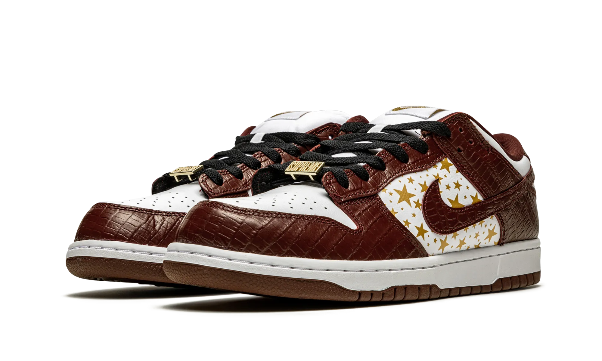 Step Lightly Secure Closure System SB Dunk Low "Supreme - Stars - Barkroot Brown"