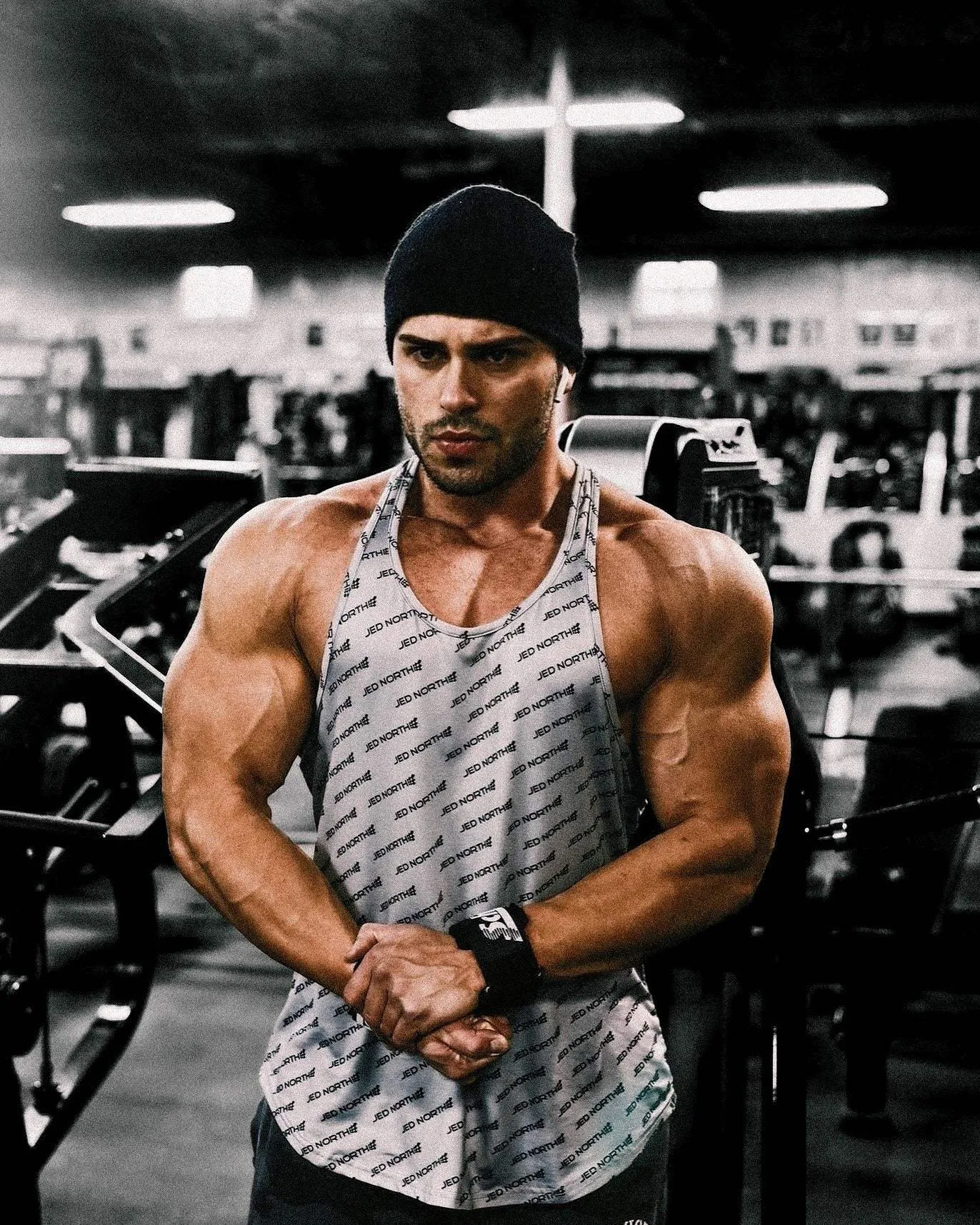 Graphic Muscle Stringer - Gray JN Logo Breakthrough pollution - prevention function