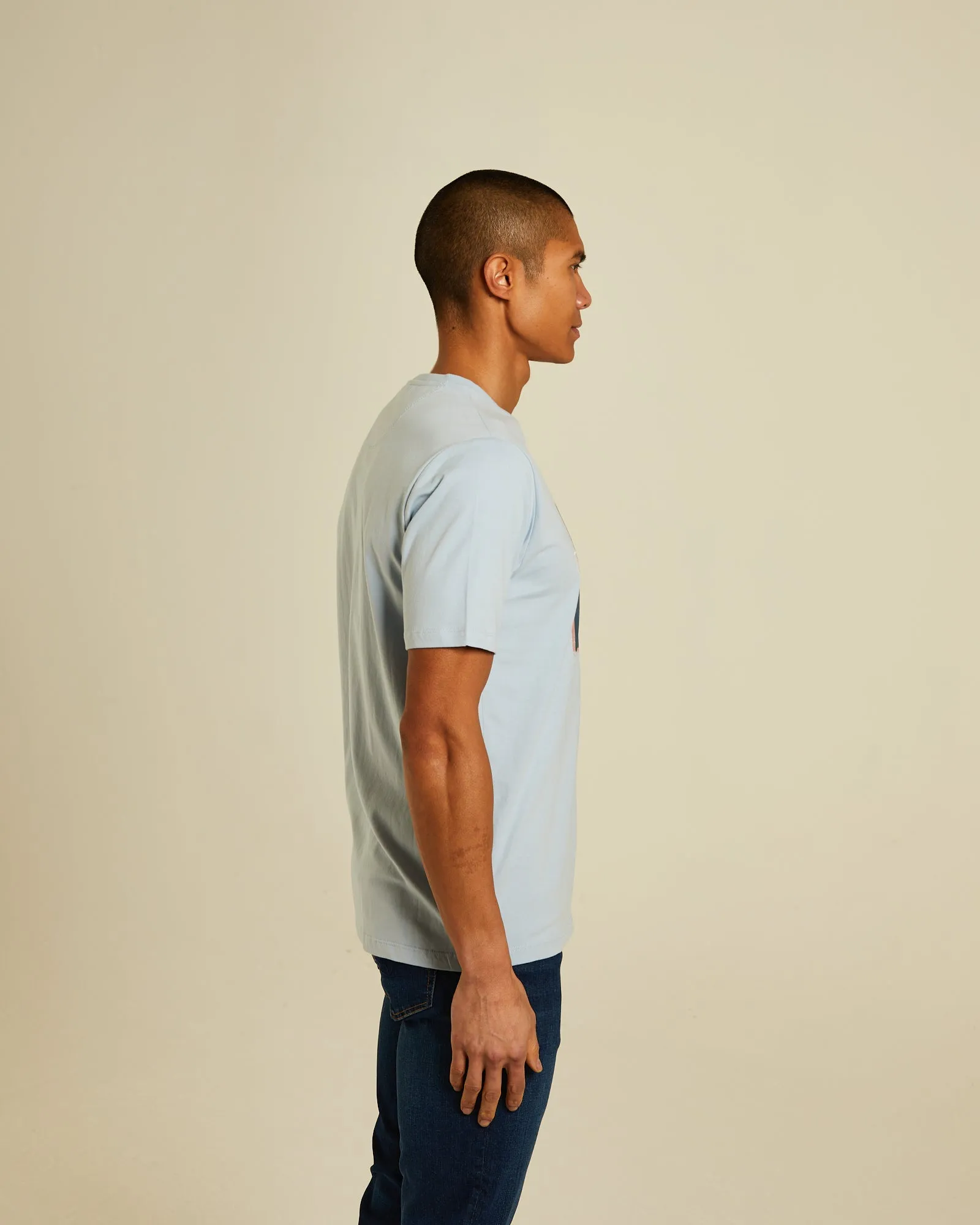 Freeman Tee Buoy Blue Flexible Ribbed Neckline Stylish Look