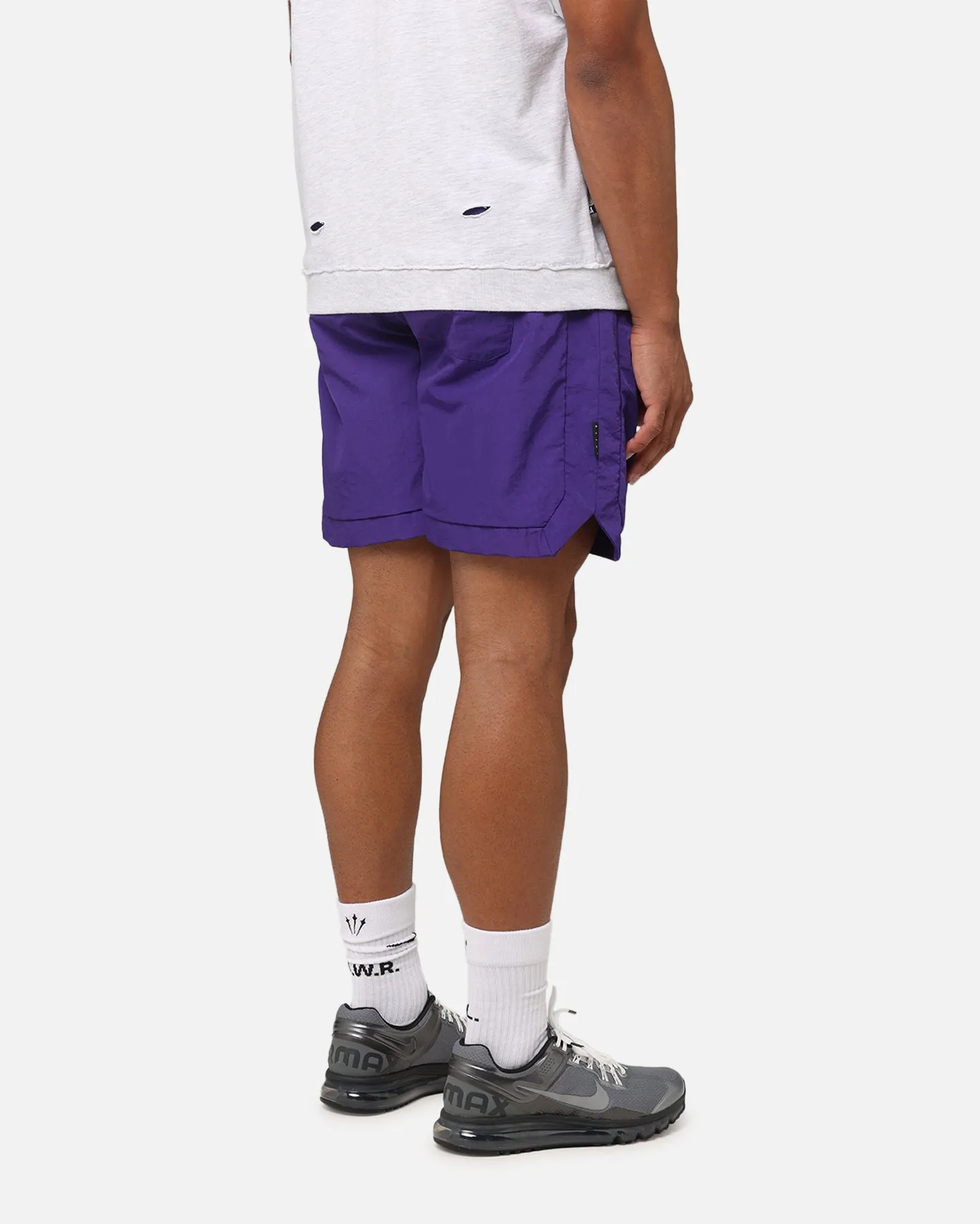 Saint Morta Gothic Monogram Nylon Shorts Purple Stay Fresh