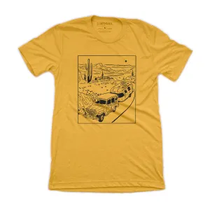 Retro Desert Trip Tee-Mustard Quick Dry Fit