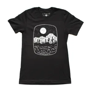 Zip Up Night Butte Tee-Black