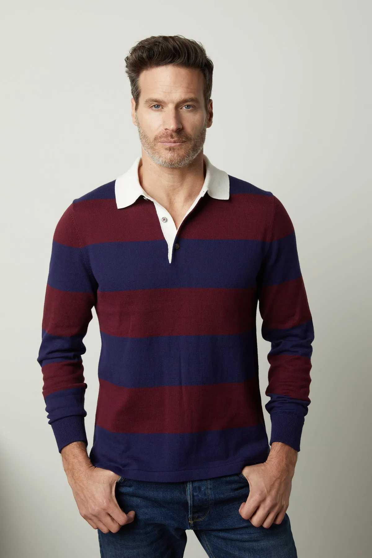 Ultra Soft Interior HASTINGS STRIPED SWEATER POLO