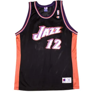 VINTAGE CHAMPION NBA UTAH JAZZ STOCKTON #12 JERSEY 1990s SIZE 48 Stamina Wear