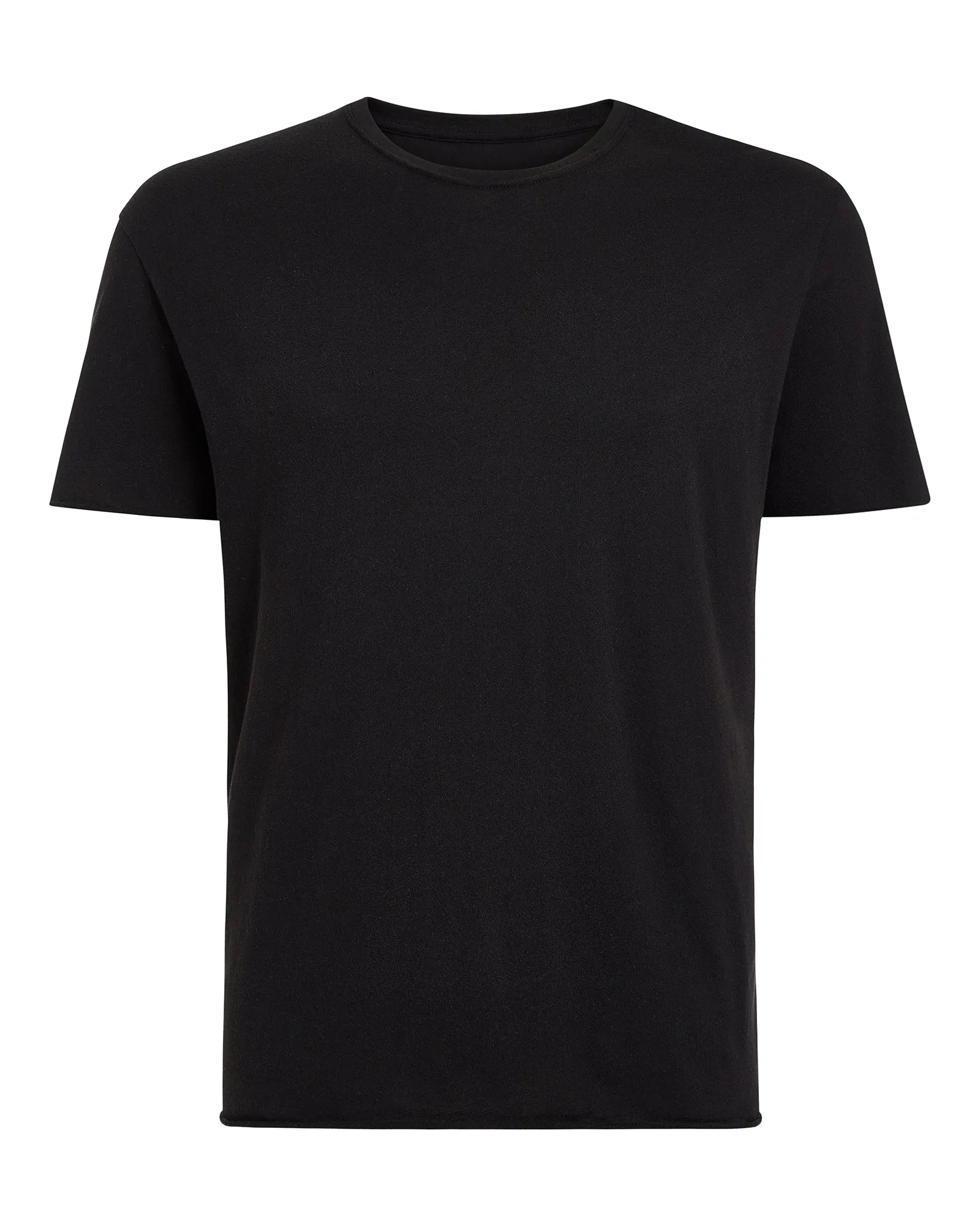 Everyday Comfort VintageWash Vintage Jersey Cut Off Short Sleeve Crew Neck Tee - Black