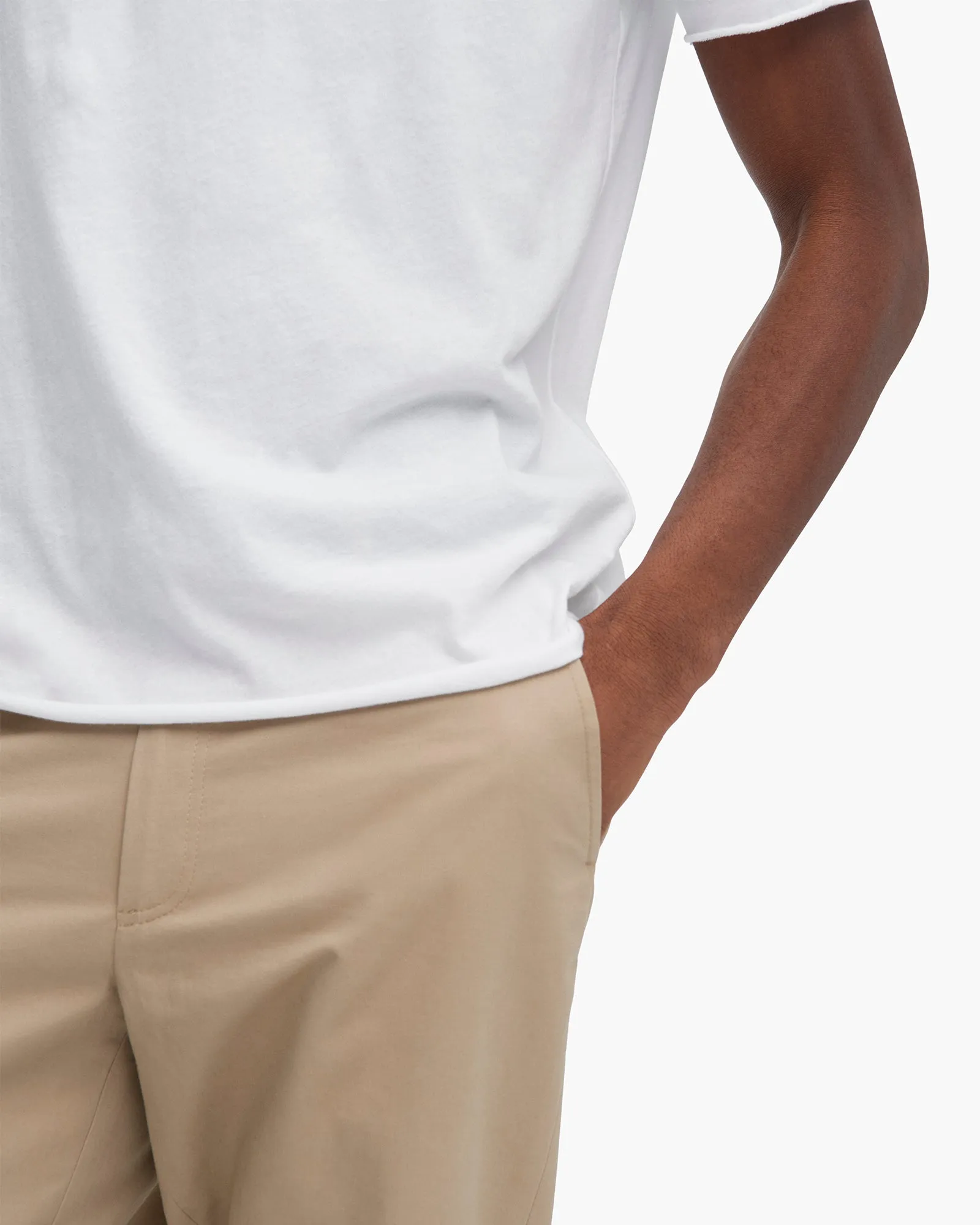 Vintage Jersey Cut Off Short Sleeve Crew Neck Tee - White cotton material Pre Shrunk Cotton