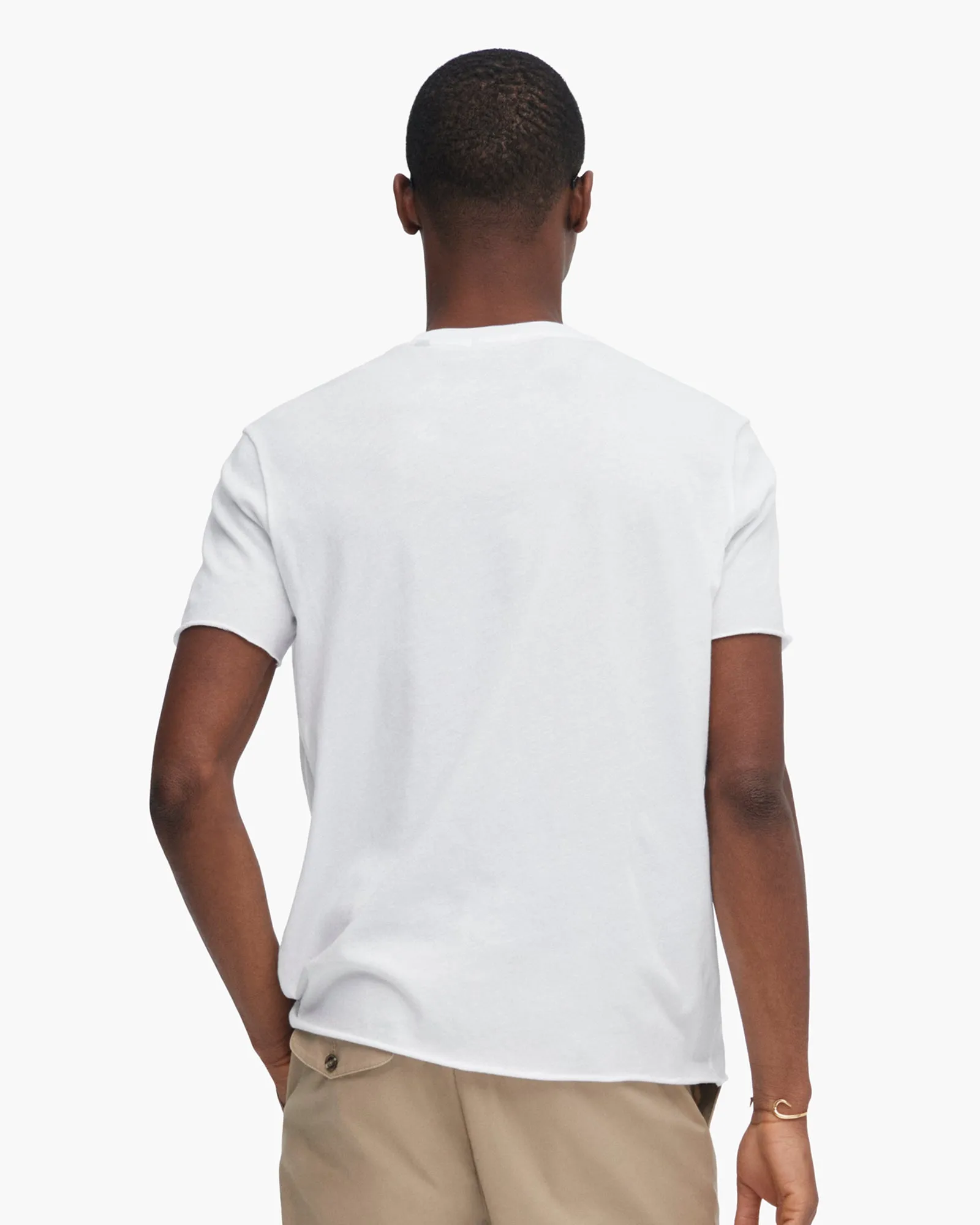 Vintage Jersey Cut Off Short Sleeve Crew Neck Tee - White Tagless Neckline Casual Style Wear