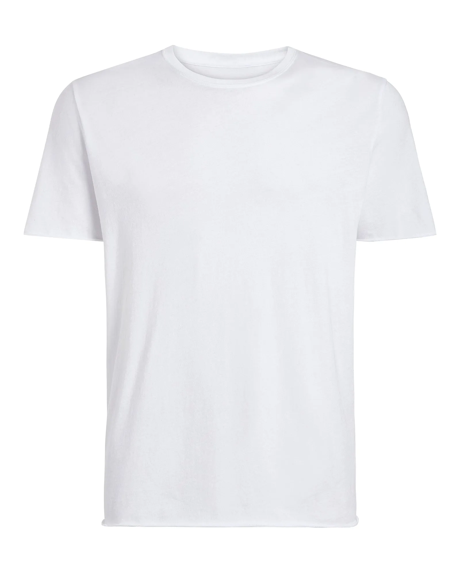 Fun Style Vintage Jersey Cut Off Short Sleeve Crew Neck Tee - White