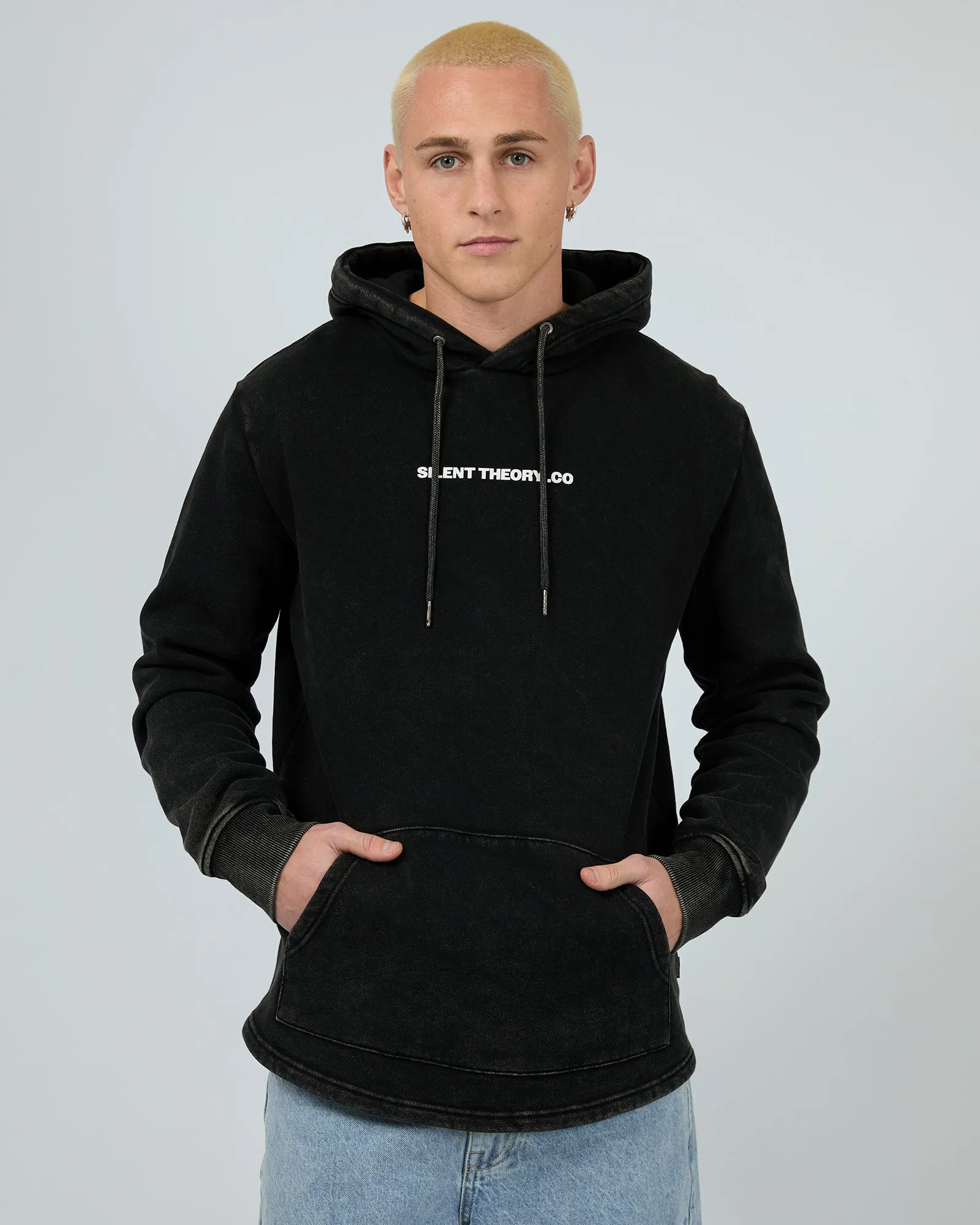 Members Hoodie Washed Black Cozy Top