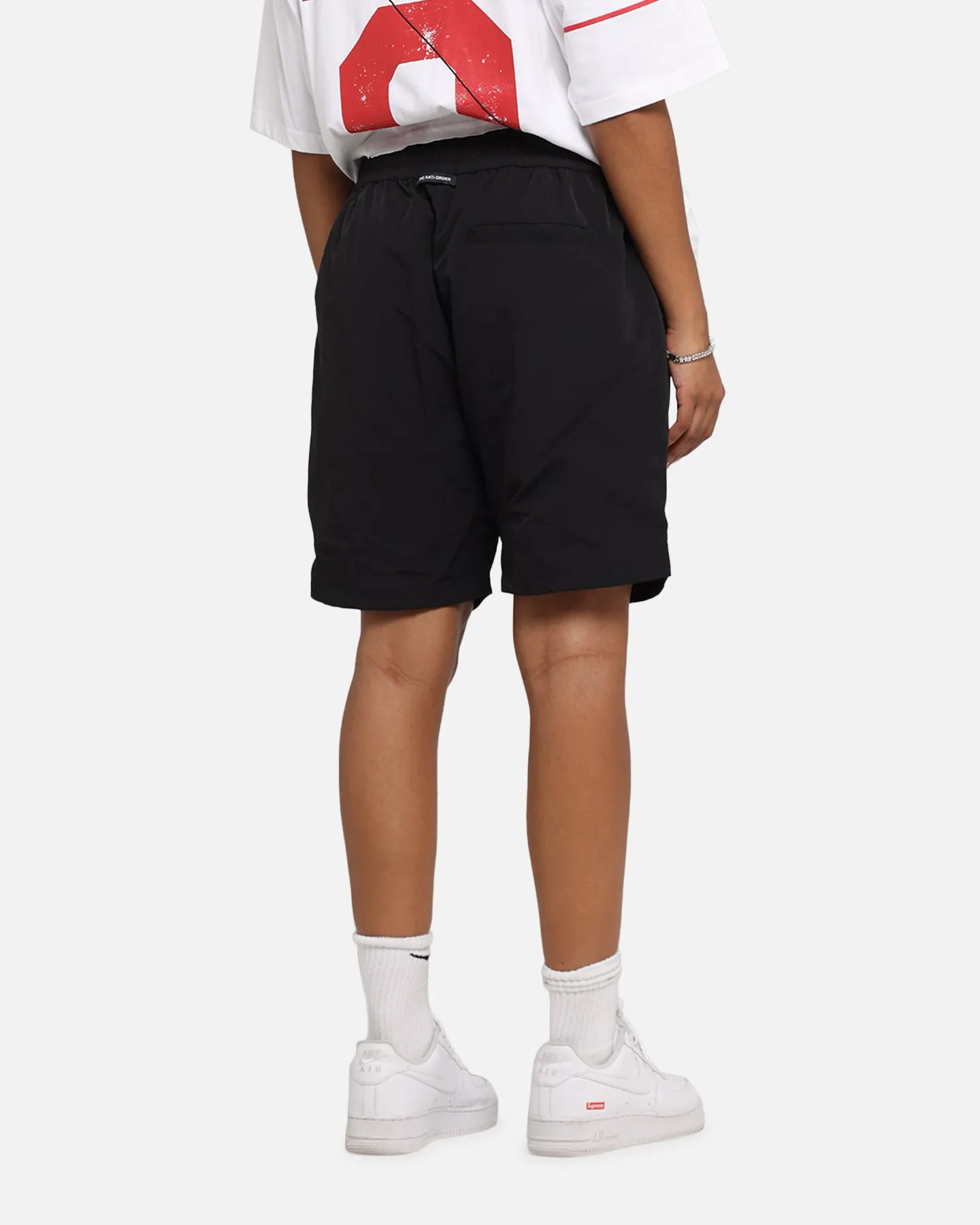Casual Design The Anti Order Reverse Logo Nylon Shorts Black