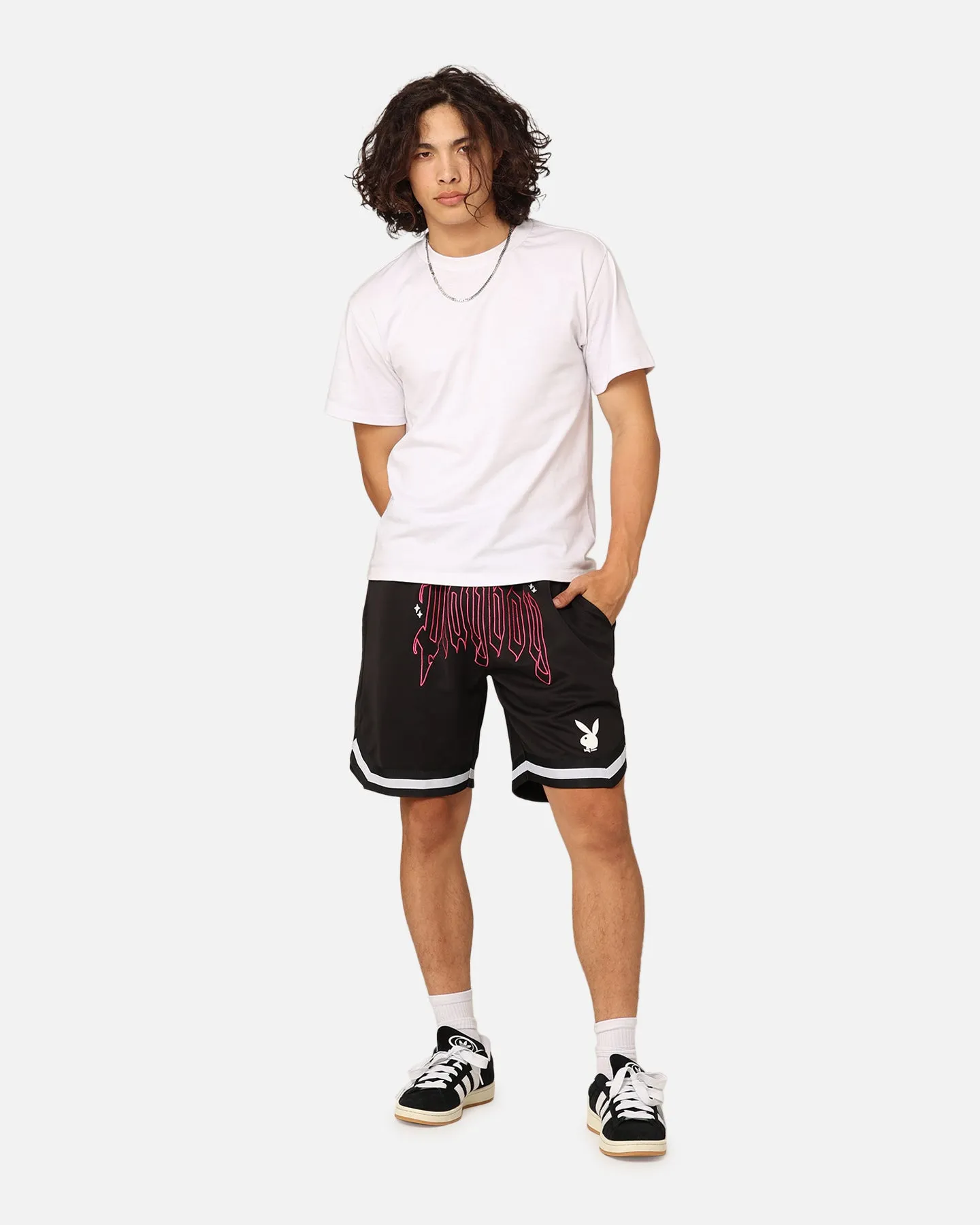 Playboy Card Shorts Black Daily Casual