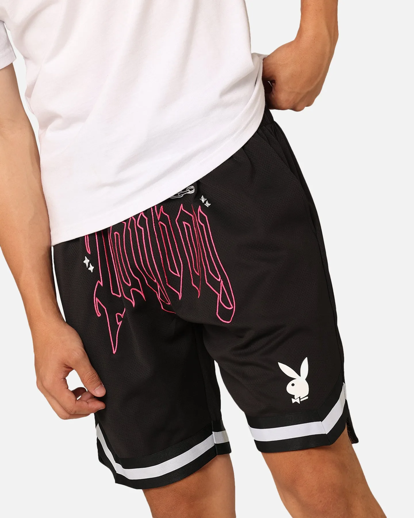 Playboy Card Shorts Black Athletic Look Cargo shorts