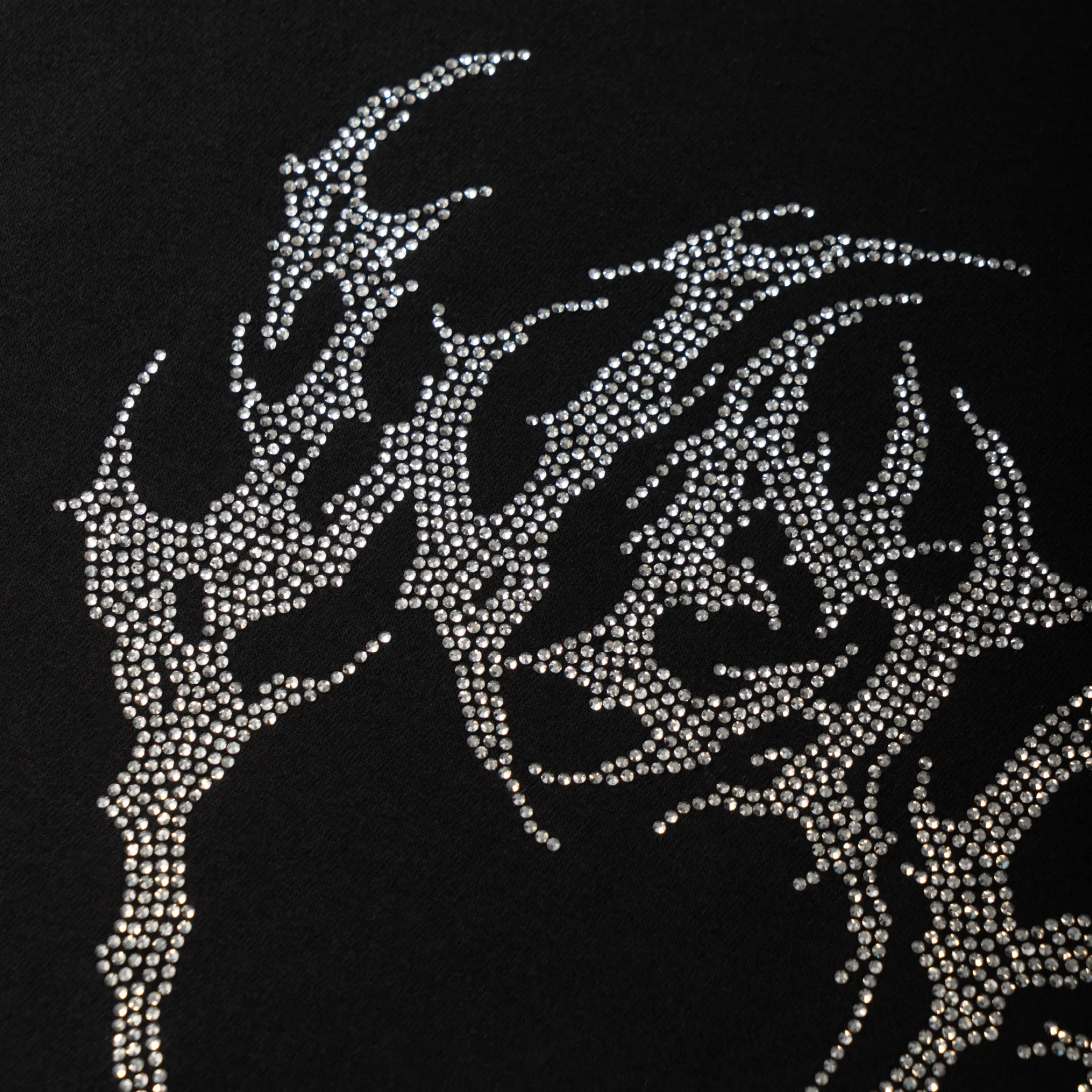 Geometric Print Timeless Look Wear Glam Fang Rhinestone Logo Knit Tee