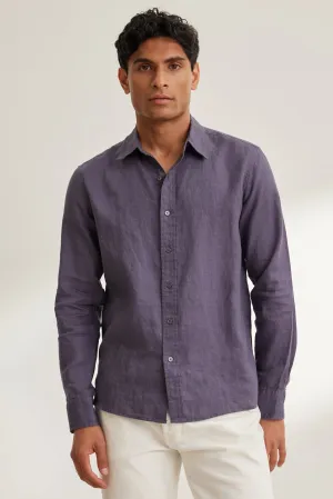 CARUSO LINEN BUTTON-UP SHIRT Tagless Labeling Thermoregulating Layer