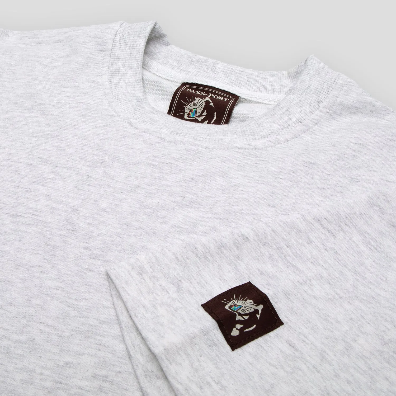 Pass~Port Australian Manufactured Box Fit Tee - White Marle Anti Pilling Finish Breathable Fit