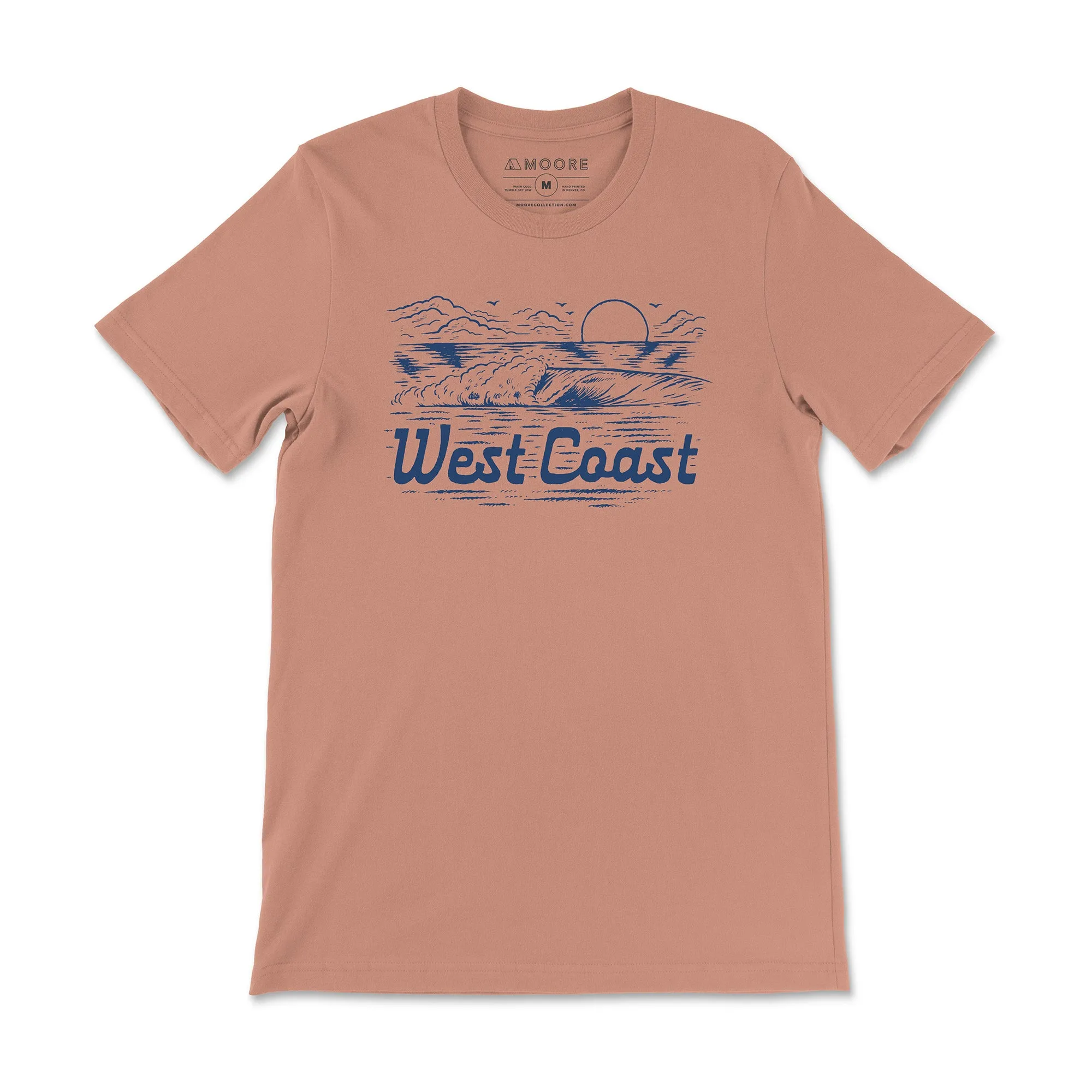 West Coast Wave Tee-Terracotta Fit Flex