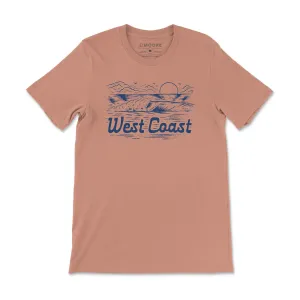 West Coast Wave Tee-Terracotta Abstract print Summer Fashion