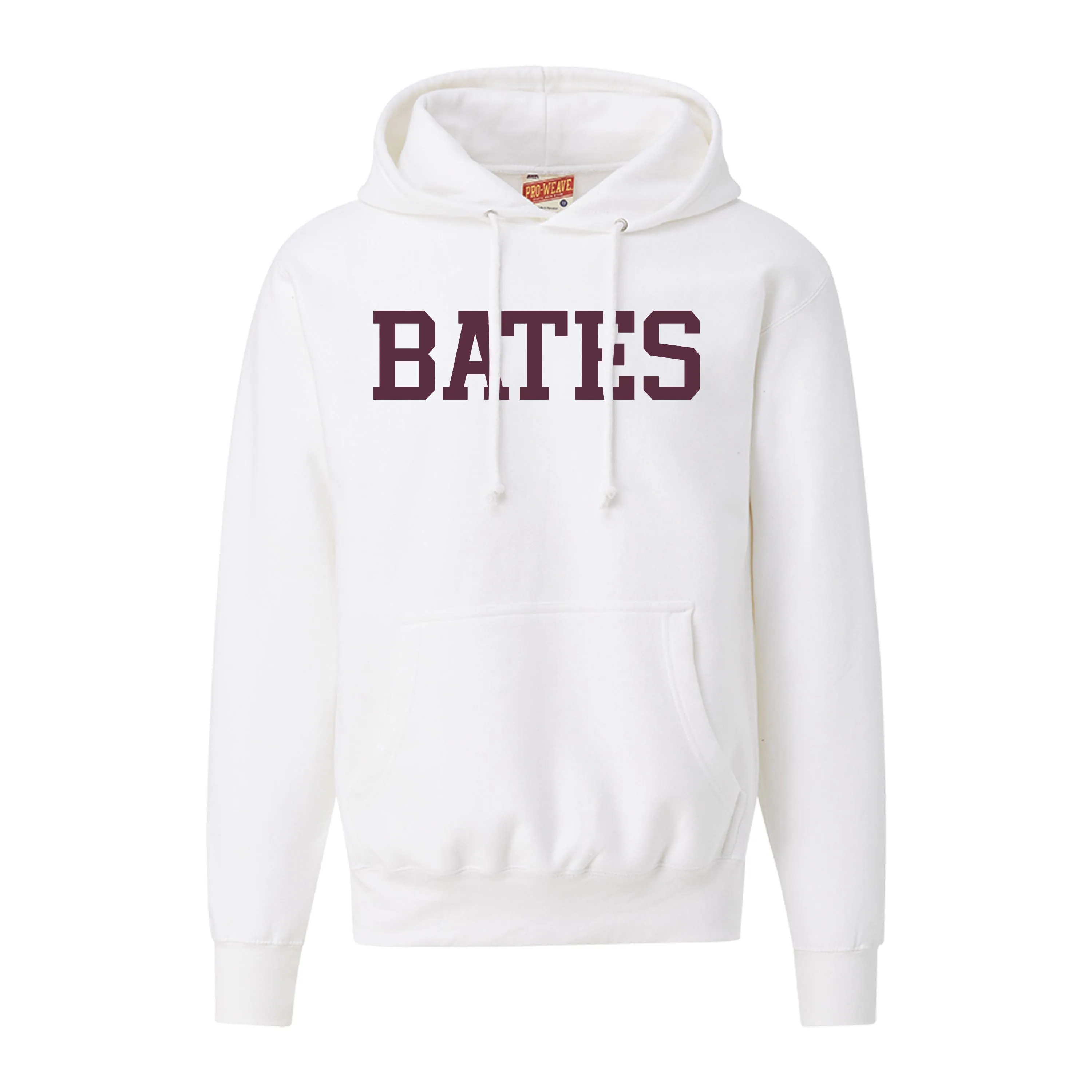 White Pro-Weave BATES Sweatshirt Cozy All Day product social responsibility