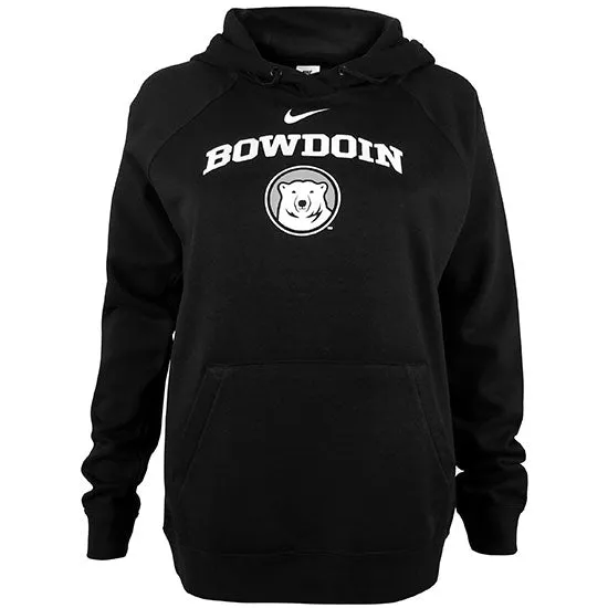 Women's Black Bowdoin & Medallion Varsity Fleece Hood from Nike Premium Hoodie