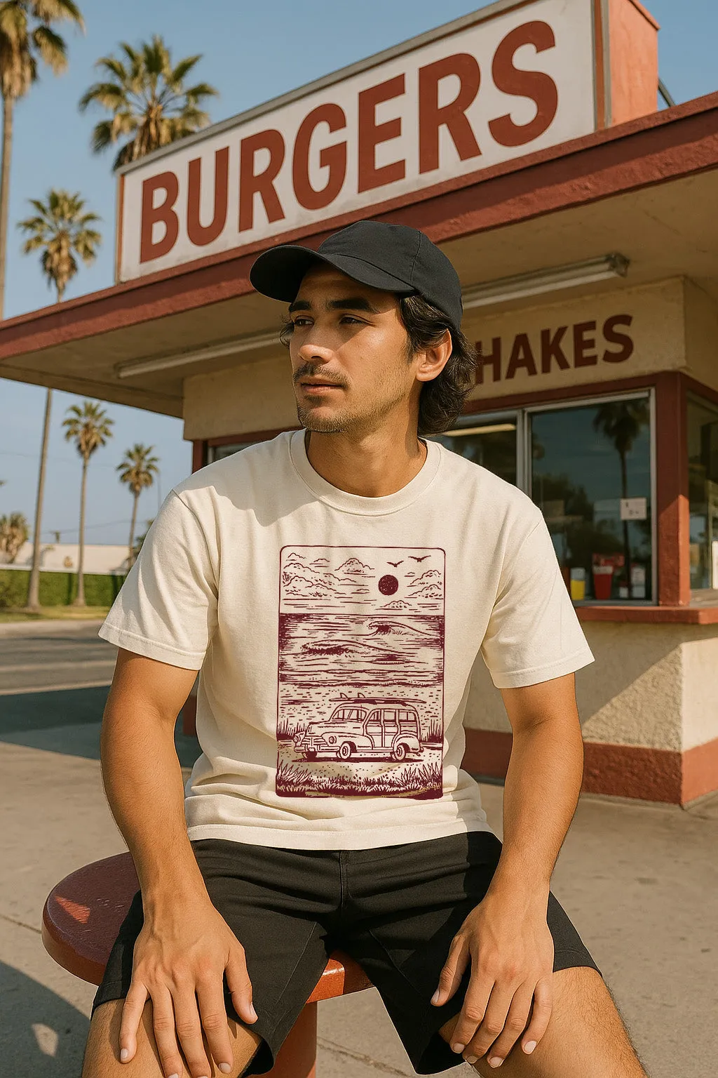 Layering Fashion Dimensional Stability Weave Woody Tee-Vintage Ivory