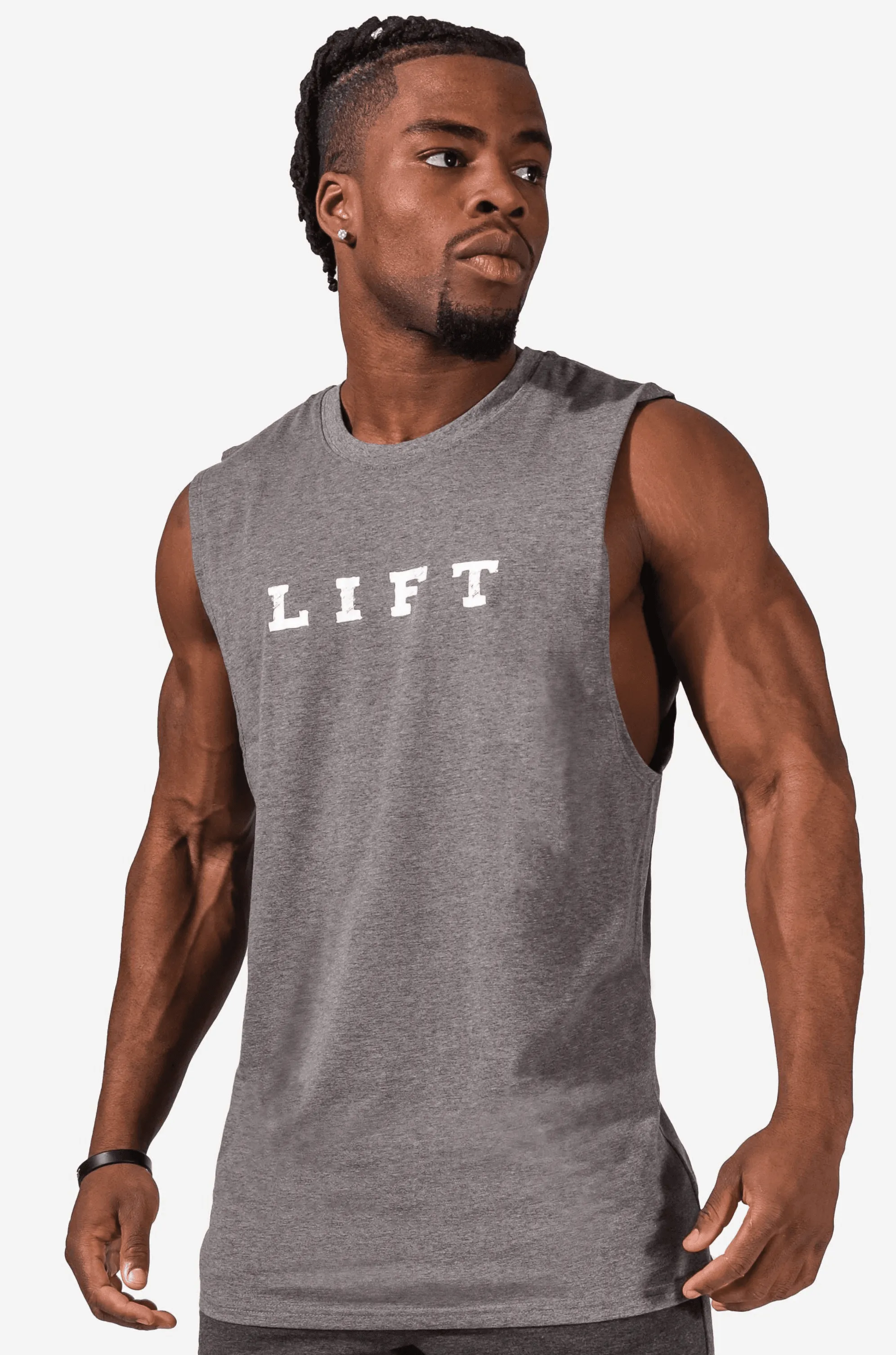 Workout Muscle Tee - Gray underground Moisture Management System
