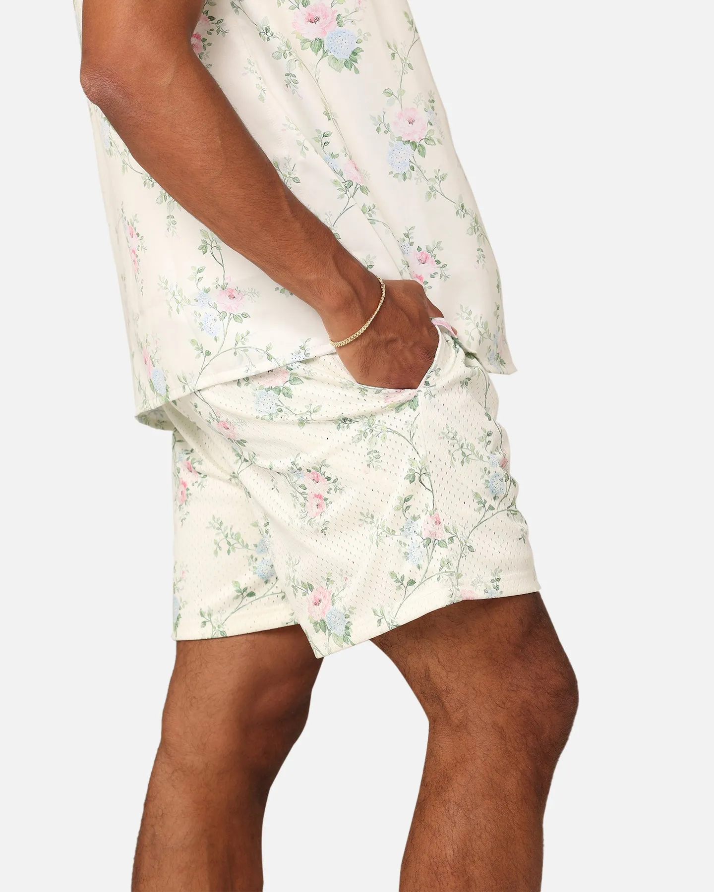 XXIII Anthony Mesh Shorts Cream/Blue/Pink High Waist multiple pockets