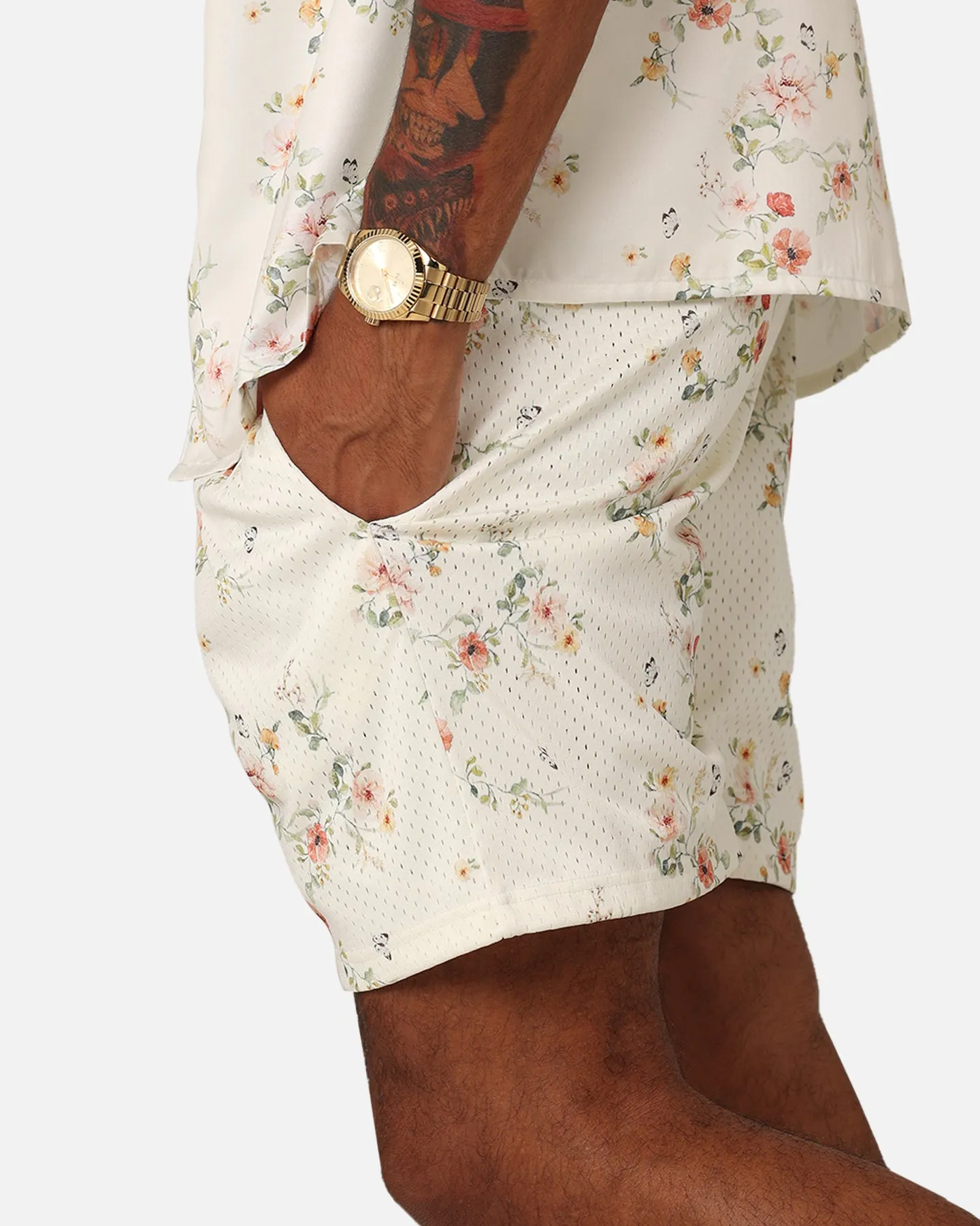 XXIII Anthony Mesh Shorts Cream/Red/White Seamless Comfort Sporty Vibe