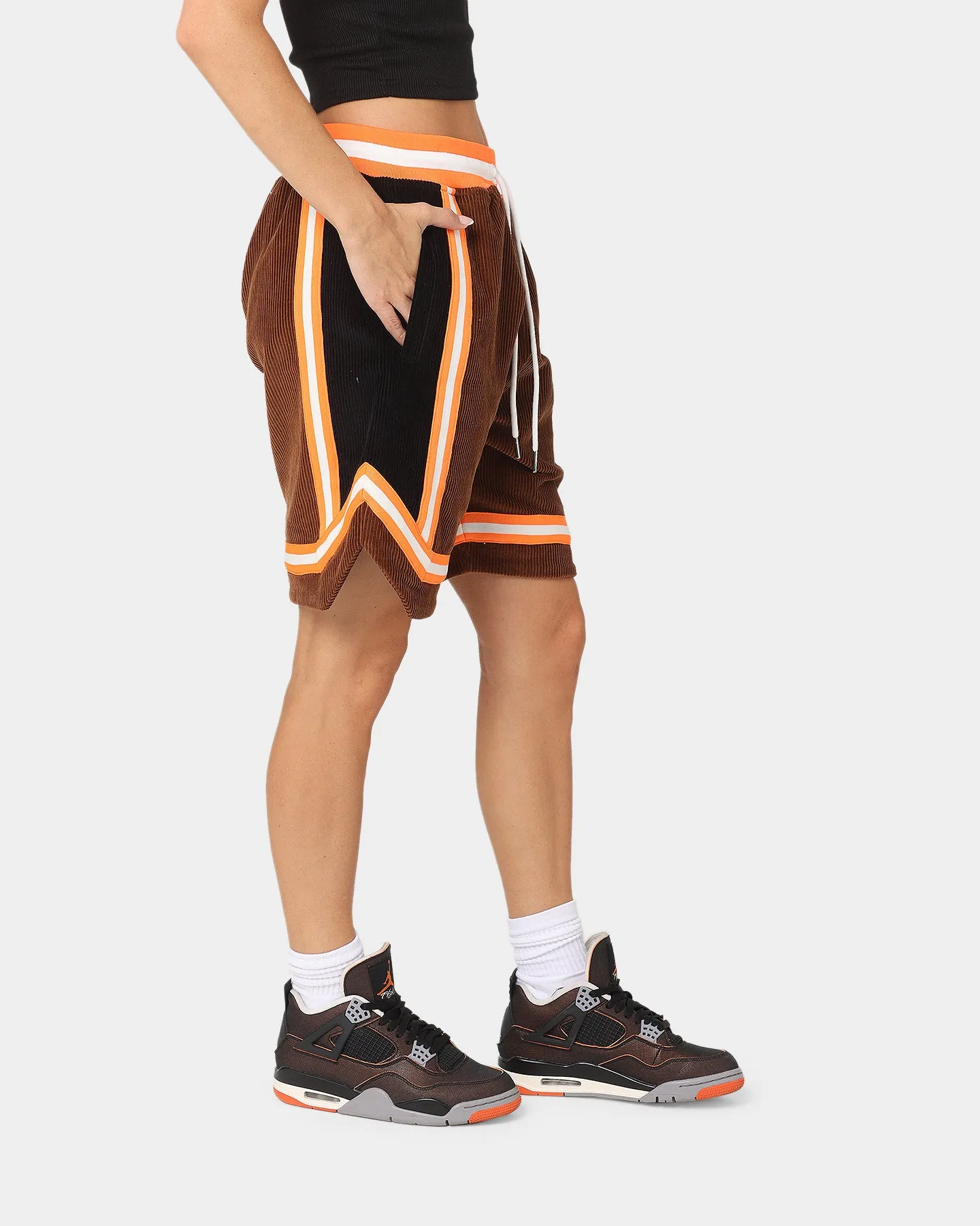 Casual Style XXIII Arklow Corduroy Basketball Shorts Brown