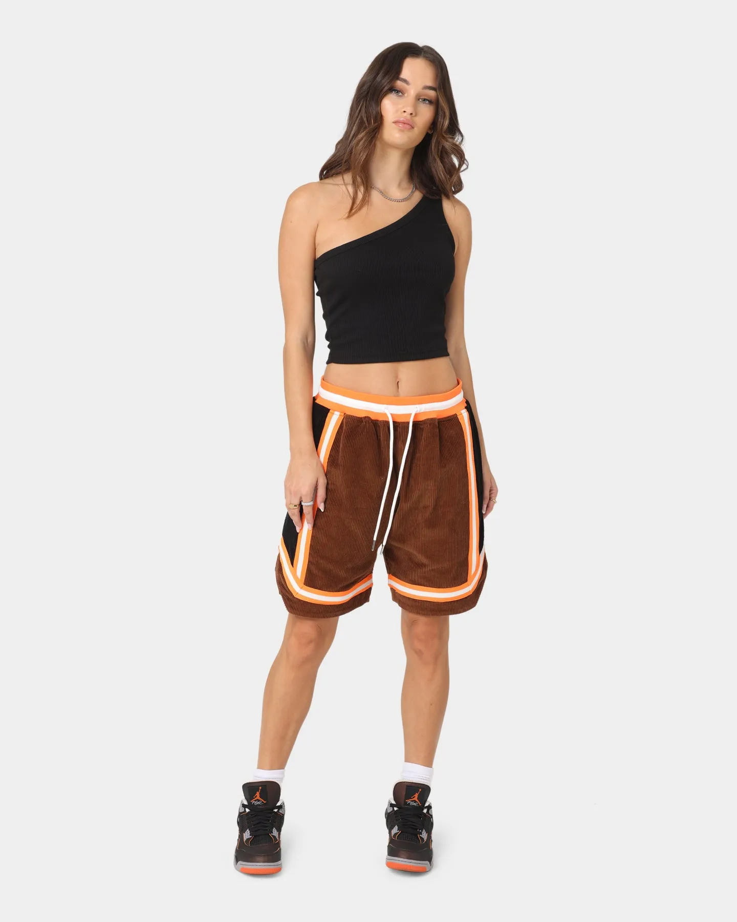 XXIII Arklow Corduroy Basketball Shorts Brown low waisted High Durability Blend