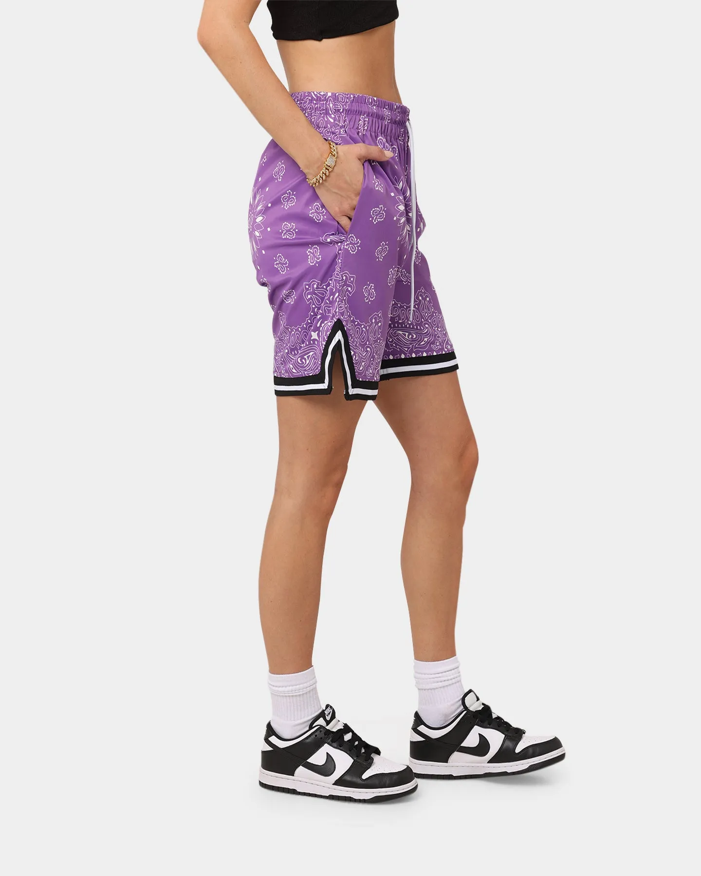 Quick Access Slim Comfort Fit XXIII Mike Paisley Basketball Shorts Purple