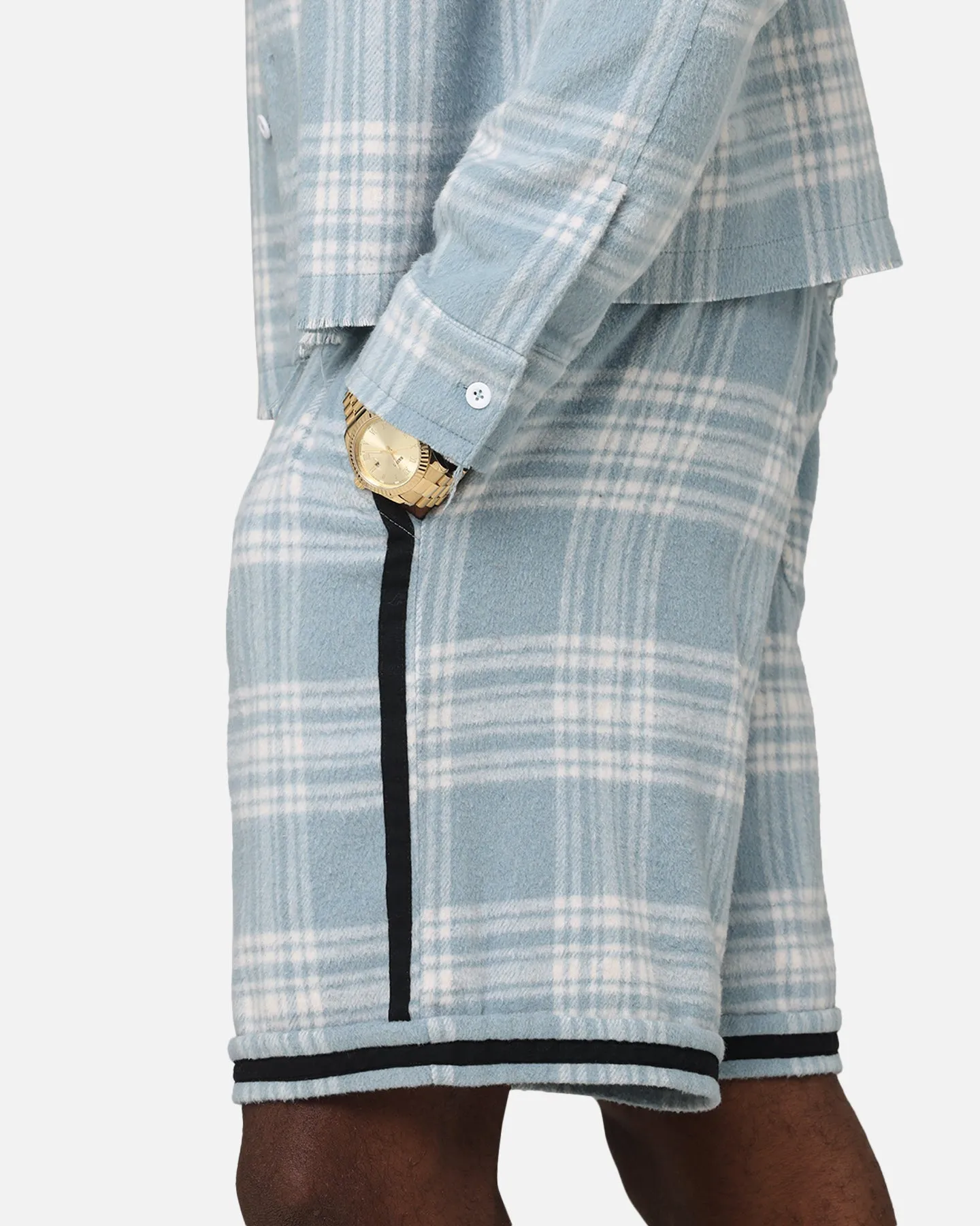 XXIII Plaid Ball Shorts Blue Designer Style