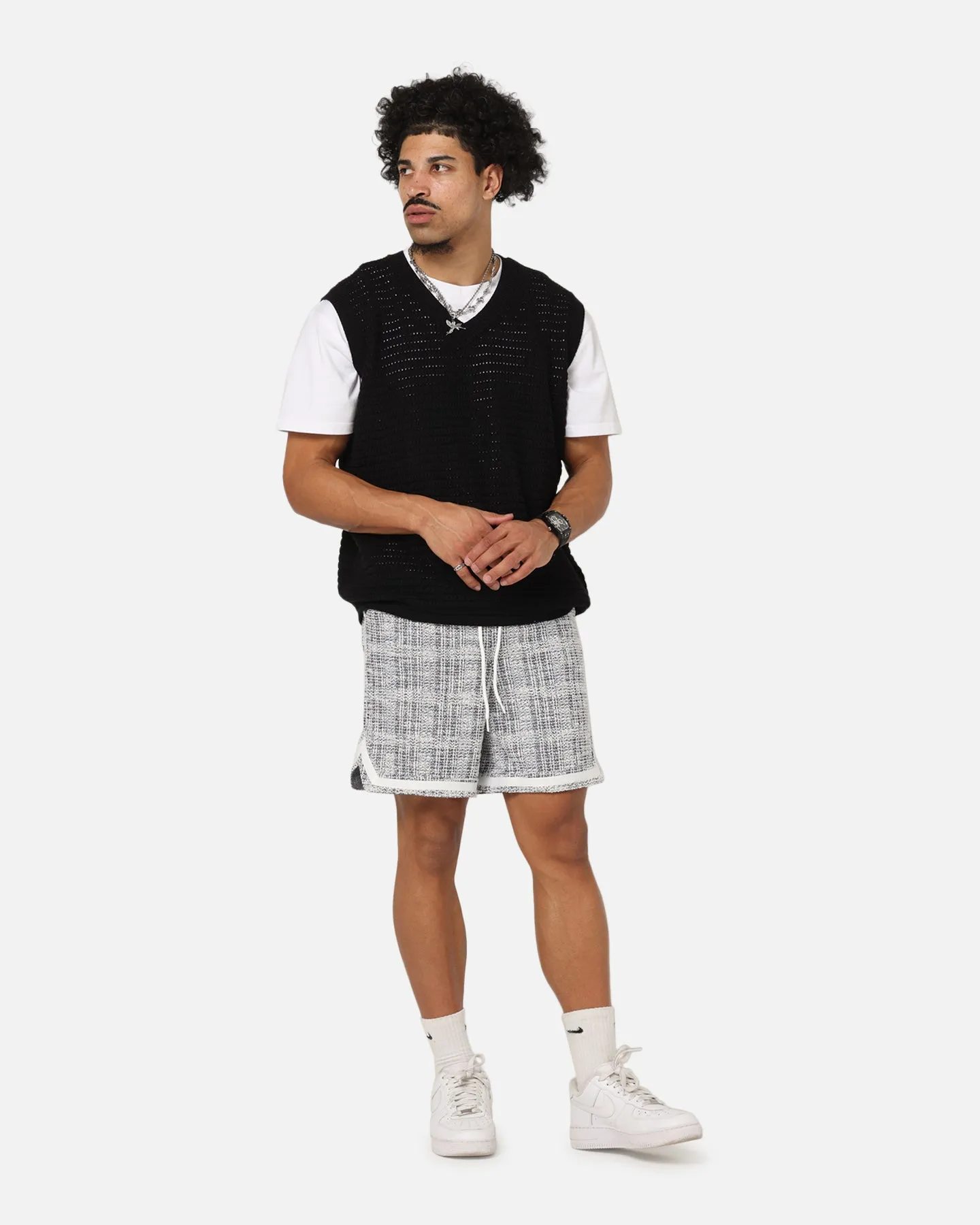 Vacation Outfit Abrasion Dispersing Weave XXIII Textured Ball Shorts Navy/Cream