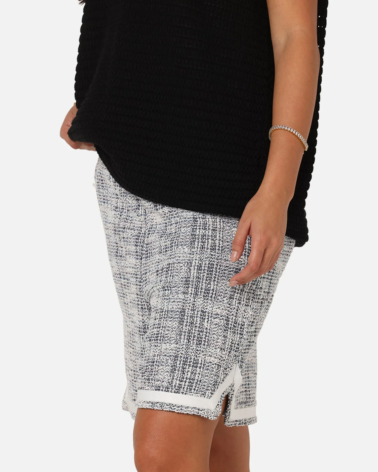 XXIII Textured Ball Shorts Navy/Cream Stylish Design Chafe Free Edging