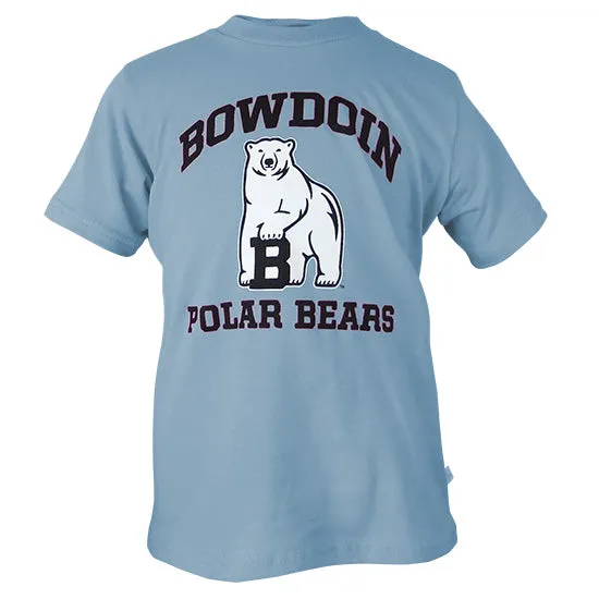 Youth Bowdoin Polar Bears Tee with Mascot from Third Street StretchComfortWeave Circular Knit Construction