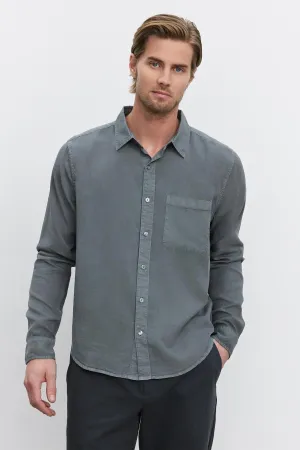 WOLF BUTTON-UP SHIRT Retro Vibe Seamless Shoulder Construction